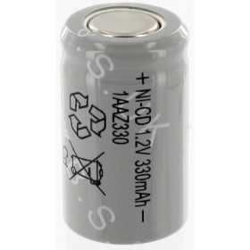 Yuasa 1AAZ330 1.2V 330mAh Ni-Cad 1/2 AA Cell Battery