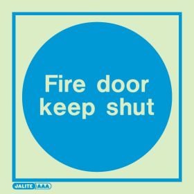 Jalite 5421A Fire Door Keep Shut Photoluminescent Sign - 100 x 100mm