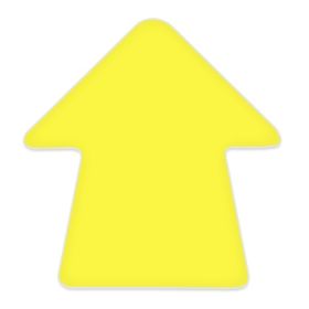 Arrow Traffic Flow Floor Marker Sign - Yellow - Pack of 100 - 59506