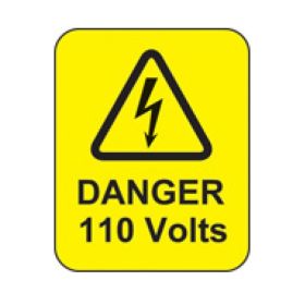 Danger 110 Volts Hazard Warning Label - Roll of 100 - 59769
