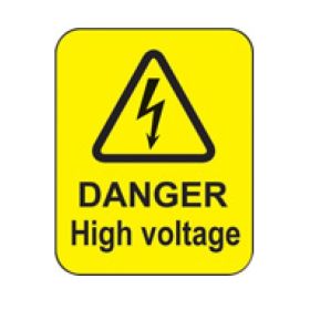 Danger High Voltage Warning Label - Roll of 100 - 59793