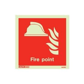 Jalite 6459 C Fire Point Location Sign - Photoluminescent - 150 x 150mm (Rigid PVC Version)