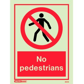 Jalite 8051D No Pedestrians Sign - 150 x 200mm