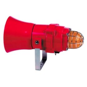 E2S BEXCS110-05D Sounder Beacon - 24V DC - Red Body Amber Lens - BEXCS11005DPFDC024AB1A1R/A