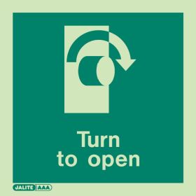 Jalite 4461A Turn (Right) To Open Sign - Photoluminescent