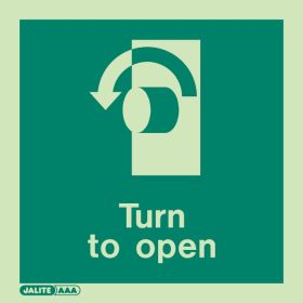 Jalite 4462A Turn (Left) To Open Sign - Photoluminescent