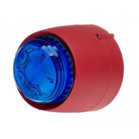 Cranford Controls VTB-32-SB-RB/BL Spatial Sounder Beacon - Shallow Base Red Body Blue Lens (511-047)