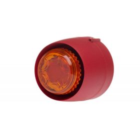 Cranford Controls VTB-32E-SB-RB/AL Spatial Sounder Beacon - Shallow Base Red Body Amber Lens (511-099L)