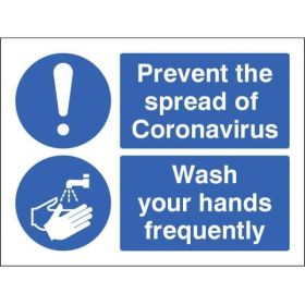 Prevent The Spread Of Coronavirus - Wash Your Hands Frequently Sign - Self-Adhesive Vinyl - 25026E