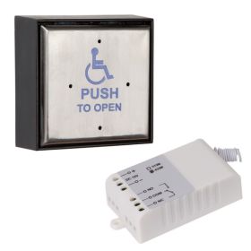 RGL WL-EBLPP04/BK Stainless Steel Push To Open Button With Built-In Wireless Transmitter & Receiver
