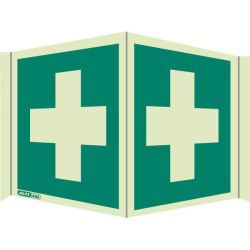 Jalite 4175/P20 Wall Mounted Panoramic First Aid Sign - Photoluminescent