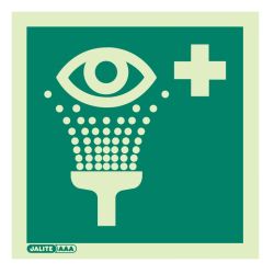 Jalite 4388E Photoluminescent Eye Wash Station Sign - 200 x 200mm - Rigid PVC