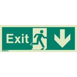 Jalite 447K Down Arrow Photoluminescent Exit Sign (150 x 400mm)