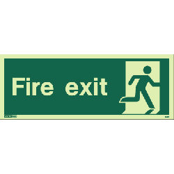 Jalite 458K Jalite Photoluminescent Fire Exit Sign - 150 x 400mm - No Arrow
