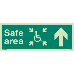 Jalite 4651K Photoluminescent Safe Area Sign For The Mobility Impaired - Up Arrow