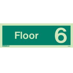 Jalite 4733PT Photoluminescent Sixth Floor Identification Sign