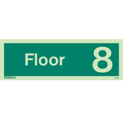 Jalite 4735PT Photoluminescent Eigth Floor Identification Sign