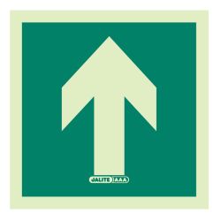 Jalite 4860C Photoluminescent Up Arrow Sign - 150 x 150mm - Rigid PVC