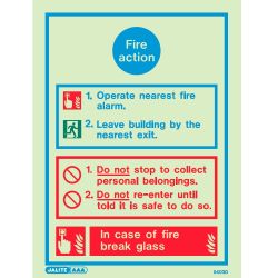 Jalite 5403D Fire Action Sign