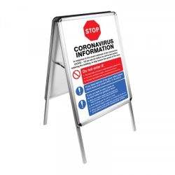 Coronavirus Information Posters Including A2 Aluminium A-Frame - 55168