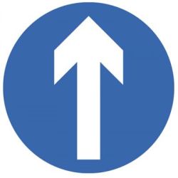 One Way Arrow Floor Graphic 400mm Diameter - 58783