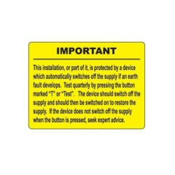 Earth Fault Label - Roll of 100 - 59764