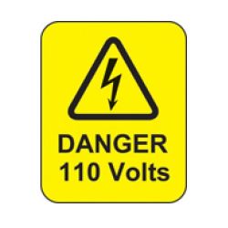 Danger 110 Volts Hazard Warning Label - Roll of 100 - 59769