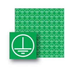 Earth Label - 25 x 25mm - Sheet of 100 - 59834