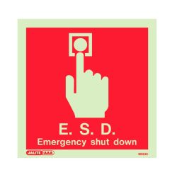 Jalite 6633C Photoluminescent Emergency Shut Down Sign 150x150mm