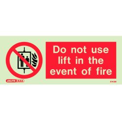 Jalite 8143M Do Not Use Lift In The Event Of Fire Sign 80mm x 200mm