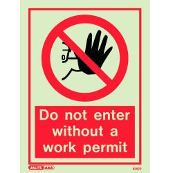 Jalite 8282D Do Not Enter Without A Work Permit Sign 200mm x 150mm