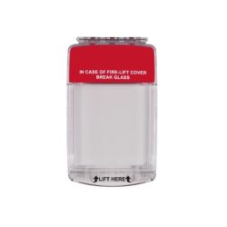 STI-15030FR Euro Stopper Break Glass Cover With Red Shell - Integral Sounder & Relay - Flush Version