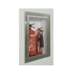 Firechief Arc Double Cabinet - Stainless Steel Fully-Recessed Extinguisher Cabinet - FEC4035F10