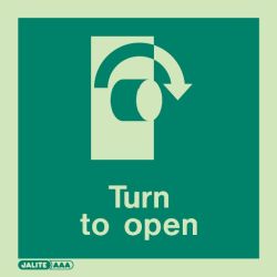 Jalite 4461A Turn (Right) To Open Sign - Photoluminescent