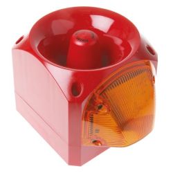Klaxon PNC-0007 Nexus 105 Sounder Beacon Unit 110 / 230V AC - Red Body Amber Lens