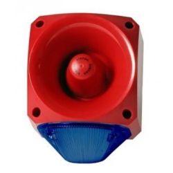 Klaxon PNC-0044 Nexus 105 Sounder Beacon Unit 110 / 230V AC - Red Body Blue Lens