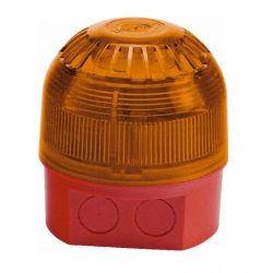 Klaxon PSS-0096 Sonos Sounder Beacon Amber Lens Red Body - 110/230V AC