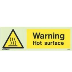 Jalite 7561PT Warning Hot Surface Sign - Photoluminescent (Self-Adhesive Vinyl Version)