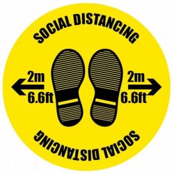 Coronavirus Social Distancing Floor Graphic 400mm Diameter - 58565