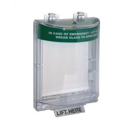 STI-6532/G Manual Call Point Stopper Flush Mounted With Integral Sounder - Green