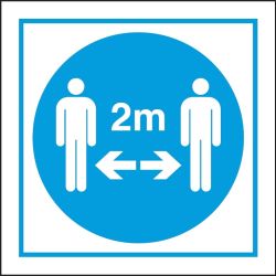 Jalite Coronavirus 2m Social Distancing Sign - 200 x 200mm - W5221E