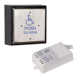 RGL WL-EBLPP04/BK Stainless Steel Push To Open Button With Built-In Wireless Transmitter & Receiver